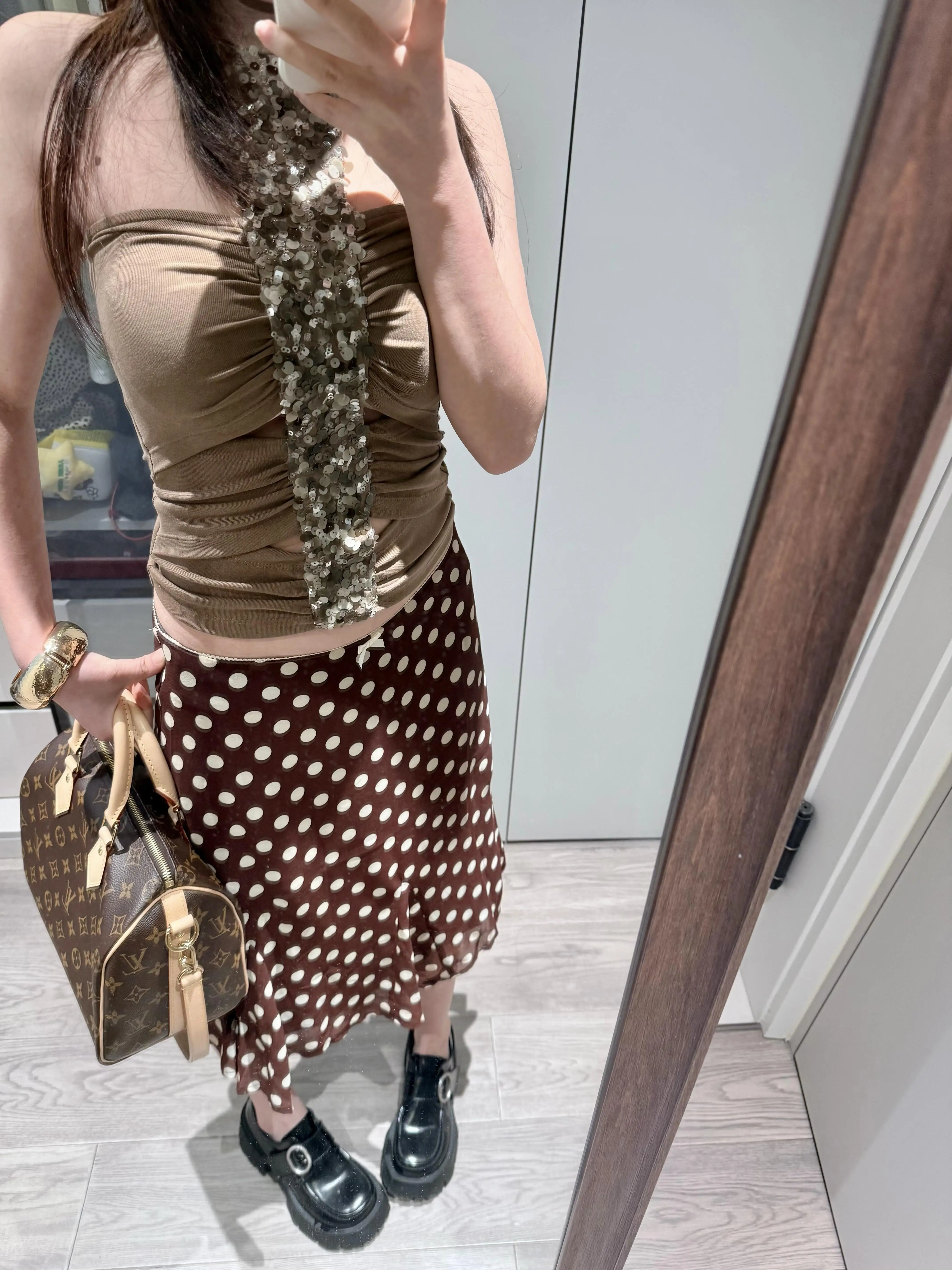 Low Waist Polka Dot Lace  Knot Fish Tail  Skirt Women's Summer New Style Pure Desire City Commute Casual Skirt