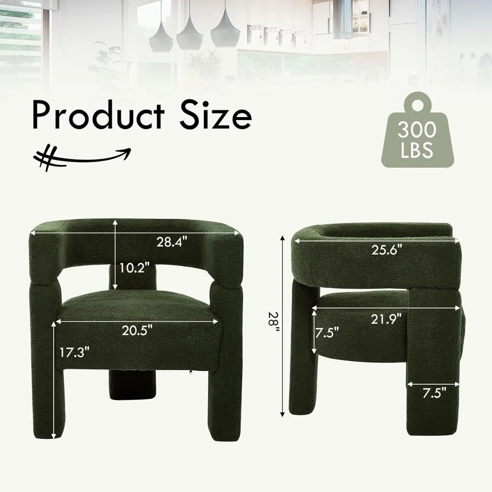 เก้าอี้ทานอาหารผ้าเชอร์ปา, เก้าอี้ทรงกระบอกหุ้มผ้ากำมะหยี่มีที่วางแขน, เก้าอี้หุ้มเบาะนุ่มสบายสไตล์เท็ดดี้สำหรับห้องนั่งเล่น