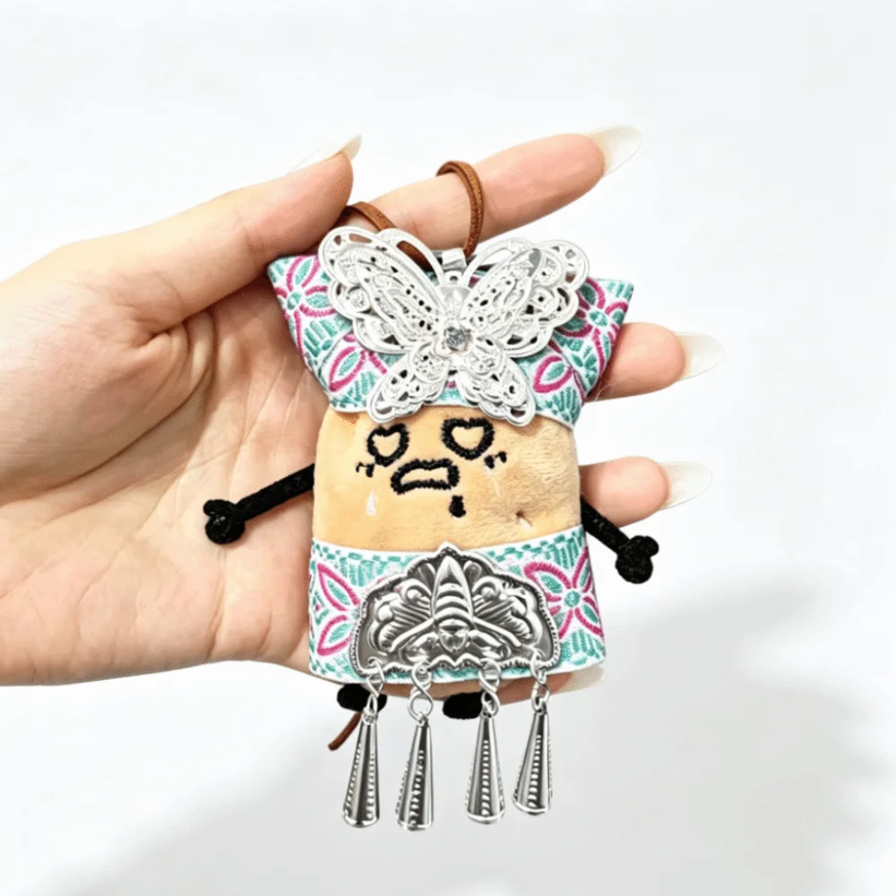 Ethnic Style Plush Potato Keychain Handmade Creative Cartoon Plush Pendant Plush Cartoon Design Plush Backpack Ornament