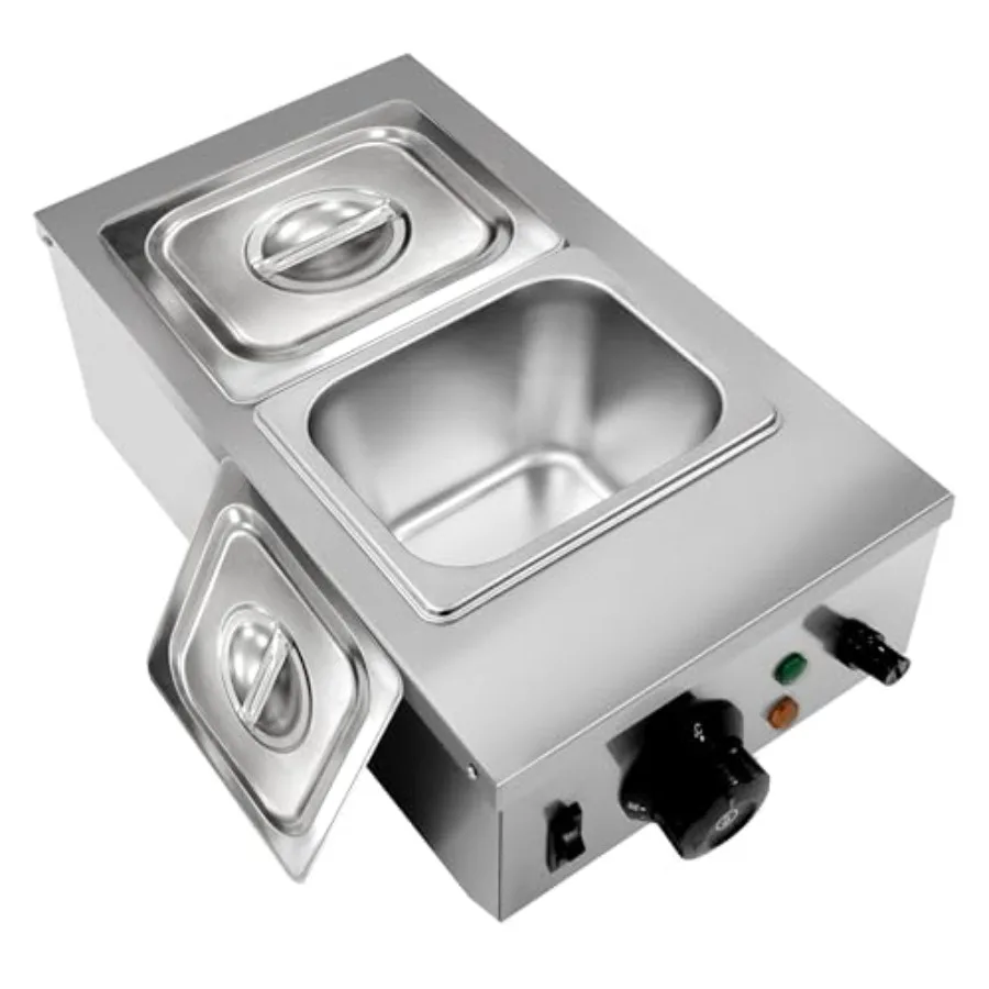 

Электрическая чаша для плавления шоколада из нержавеющей стали с двумя емкостями и крышками, 800 Вт, с контролем температуры, подогреватель для шоколада и молока