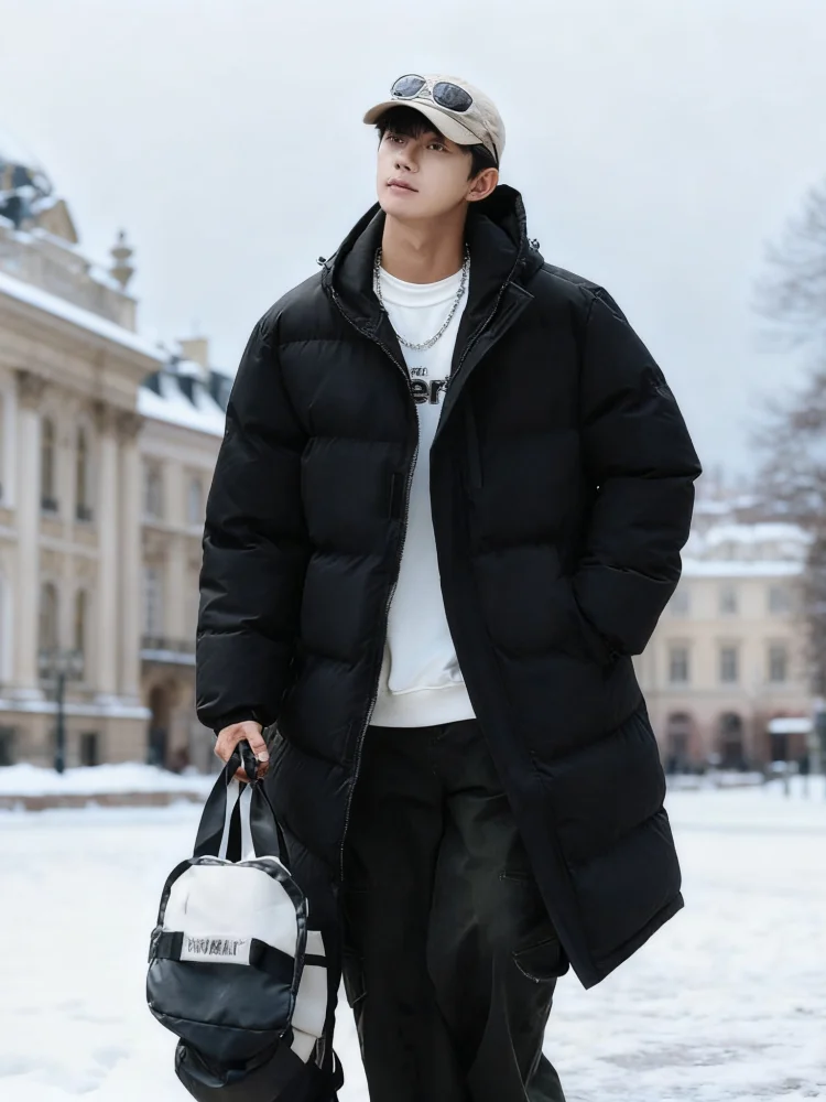 

Стеганая парка унисекс средней длины — тяжелое утепленное пальто с капюшоном для всесезонной городской одежды (ремексированная посадка и водонепроницаемость)