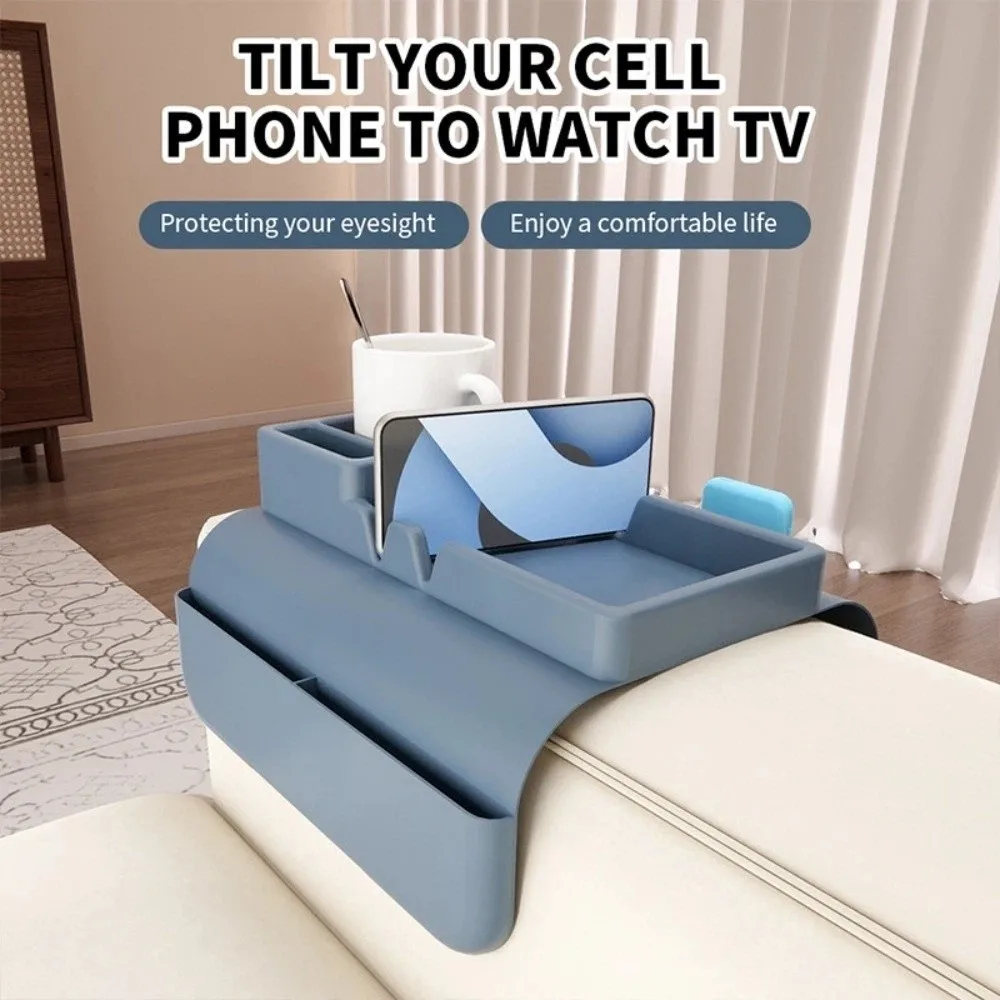 

Многофункциональный силиконовый поднос-органайзер для дивана: экономия места, крепление на поручень, нескользящий, легко хранить, мини-столик