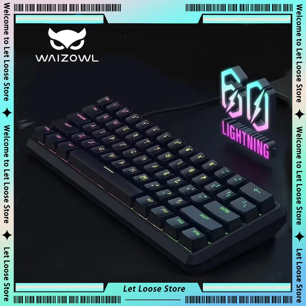 New Waizowl Lightning 60 Mechanical Keyboard RGB Backlight Hot Swap Low Delay Magnetic Switch Game  Keyboard Gaming Accessories