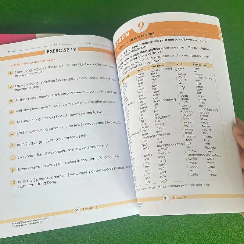 6 Books/set 1-6st Learning English Singapore's Grammar  Grade SAP Workbook Geniebook Primary School 8-12 Year Student Homework