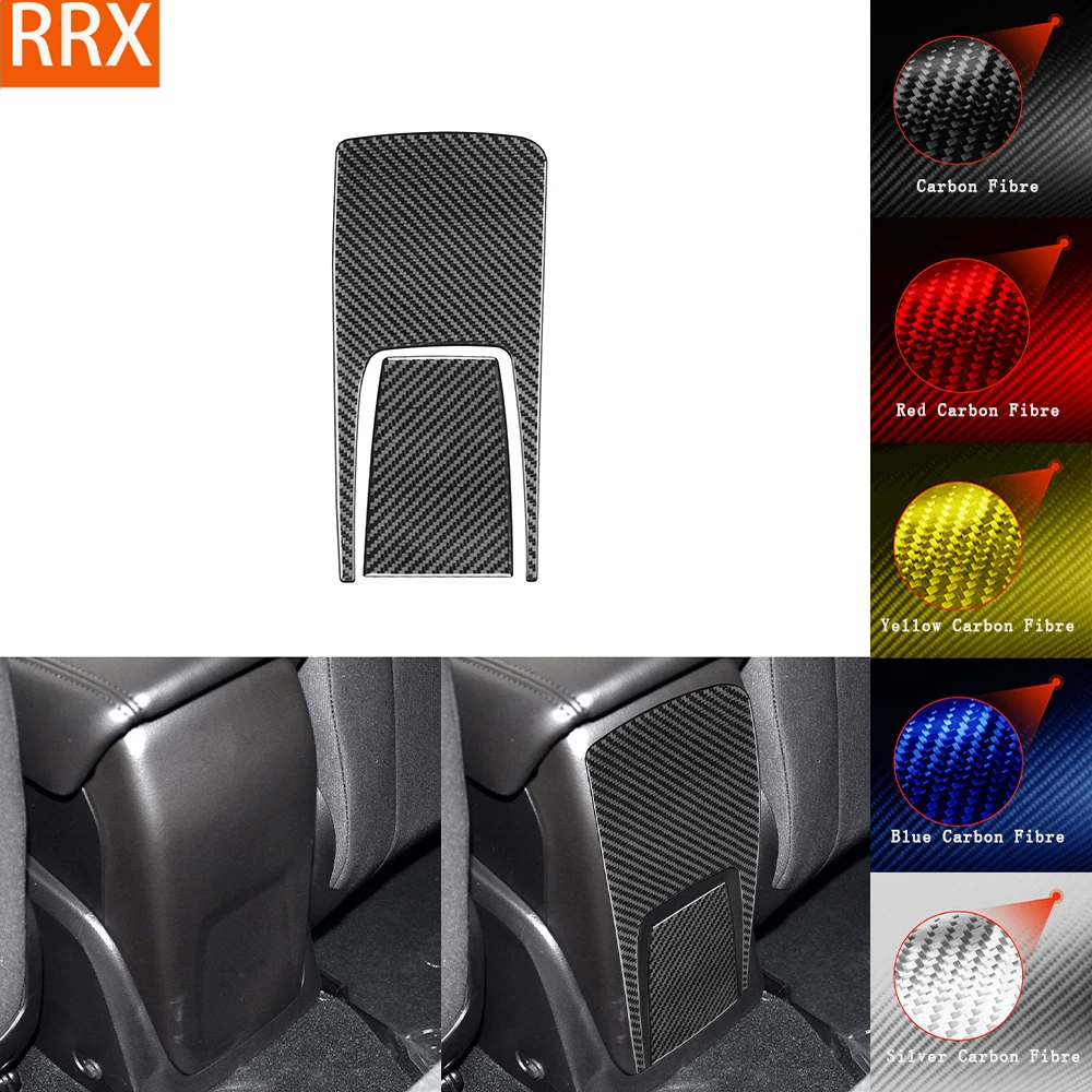 For Ford Focus MK3 2012-2014 Real Carbon Fiber Sticker Rear centre armrest lower Panel Cover Car inside decorative Accessories