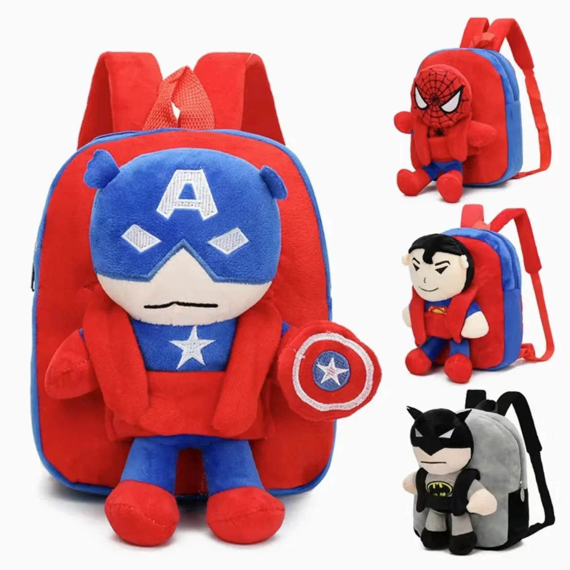 Cosplay Series Spiderman Cartoon Anime Fashion Personality Plush Toy Children Leisure Cute Kindergarten Backpack Holiday Gift