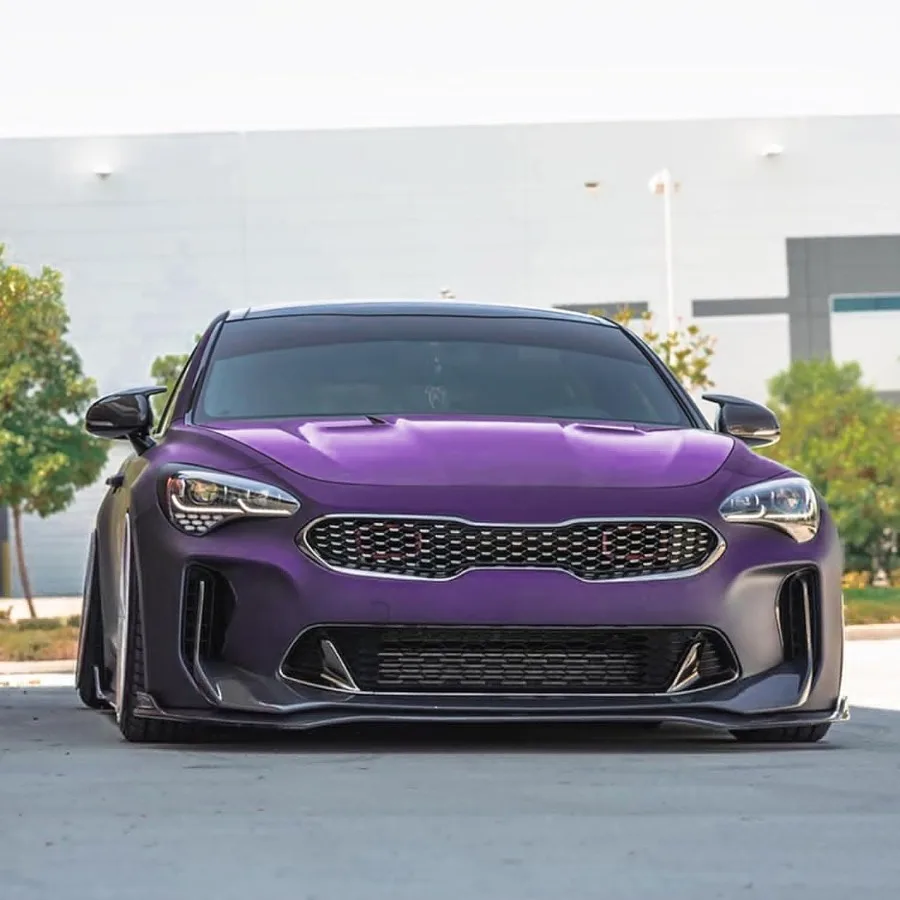 طقم شفاه سبويلر أمامي للسيارة كيا ستينغر GT 20182024 تصميم هوائي أسود يعزز استقرار السيارة والأناقة #6