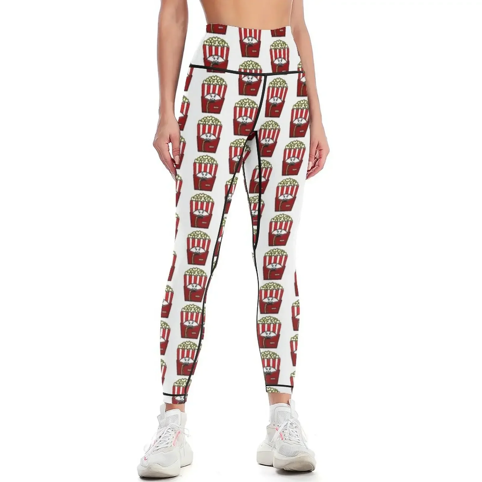 

Happy Lil' Box of Popcorn in a Movie Theatre Usher Uniform - Popcorn Leggings Clothing fitness flared Womens Leggings