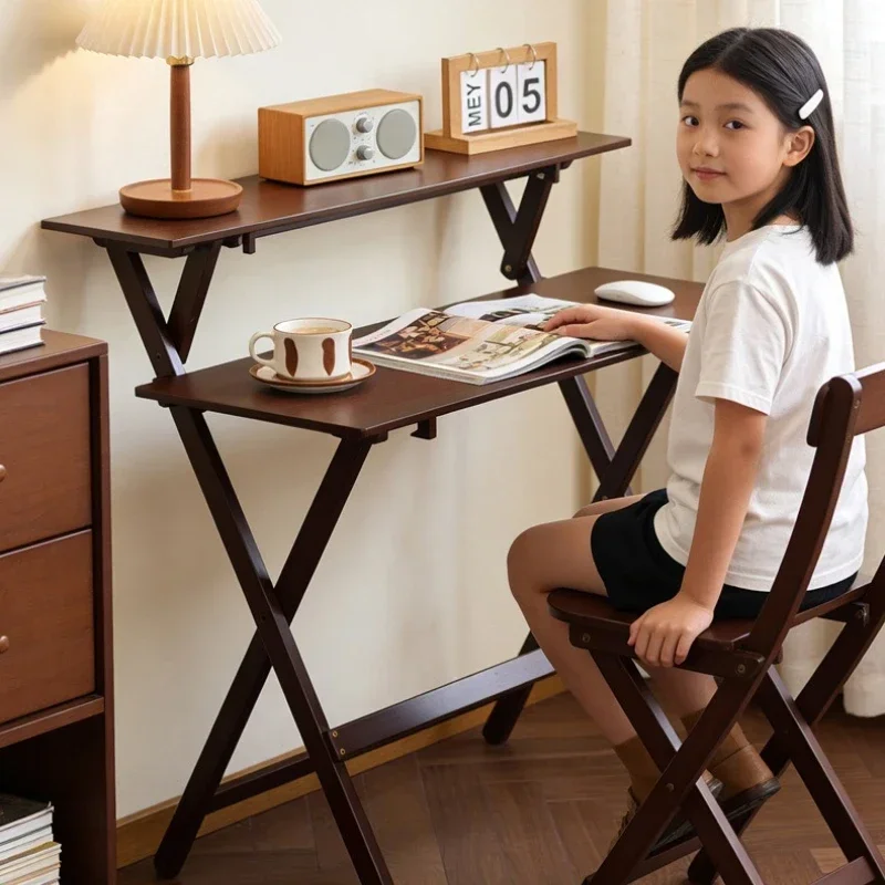 Exquisite Multi-functional Folding desk student household computer desk bedroom small apartment bedside study small table