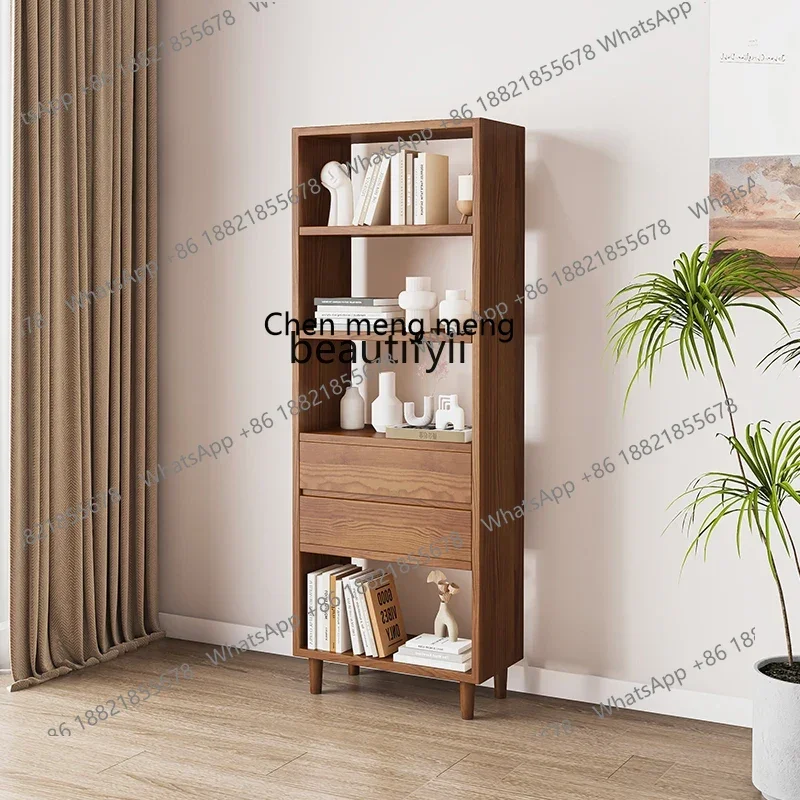 

FBookshelf shelf integrated against the wall living room, storage storage cabinet display cabinet solid wood bookcase simple H