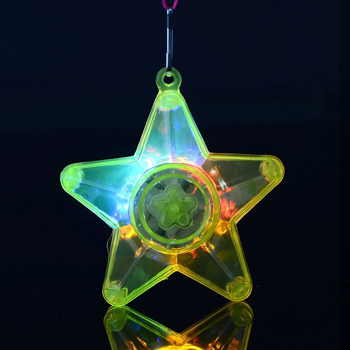 

8PCS Colorful LED Sparkle Plastic Necklace and Shining Pendants (4PCS Pentacle Star and 4PCS Heart Shape)