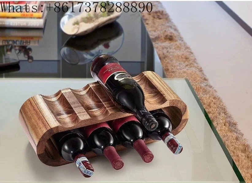 Racks Countertop Bottle Holder- 2 Tier 8 Bottle Wood Wine Storage Racks Small Wine Rack Organizer Rustic  Rack Durable