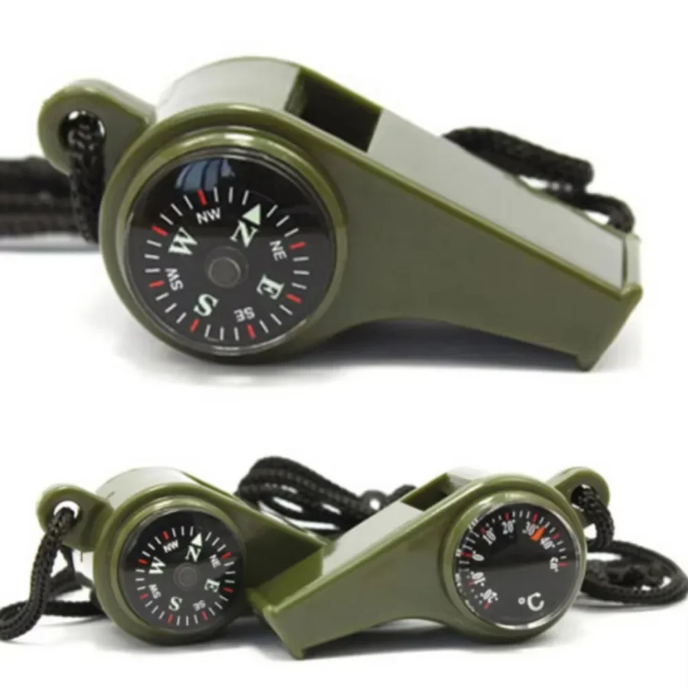 Three in One Compass Whistle Thermometer Multifunctional Portable Lightweight Mute Outdoor Camping Hiking Rescue Tool