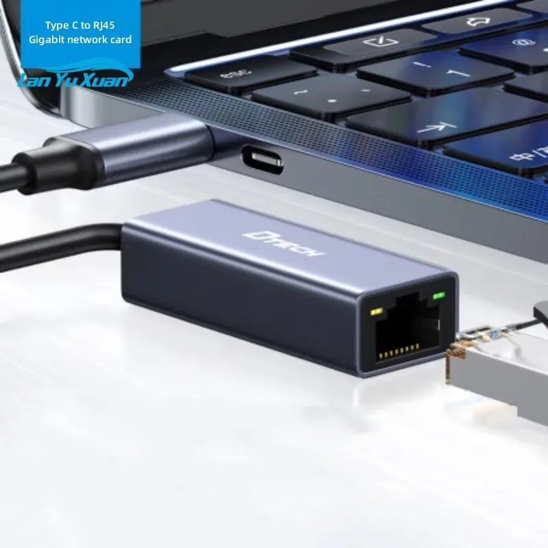 DTECH Network Card to RJ45 Lan Type C to Gigabit USB Ethernet Adapter for Phone Tablet Laptop