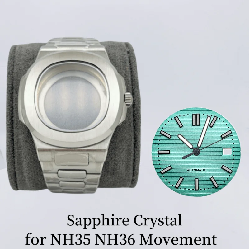 41mm Watch Case Silver for PP Nautilus PP NH35/36/38/70/72 Automatic Movement Fit 30.5mm Dial Sapphire Crystal 316l Accessories