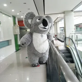 Koala Opblaasbare Kostuum Mascotte Halloween Voor Cosplay Feest Mooie Fancy Dress Pluche Koala Aanpassen Voor Volwassen Harige Pak