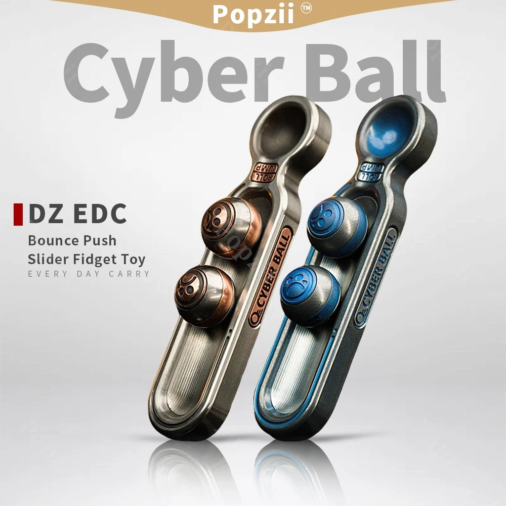 Juguetes de Metal Dz Cyber Ball, deslizador de empuje, juguetes para aliviar el estrés, múltiples formas para jugar, Spinner de cuentas EDC, juguetes inquietos