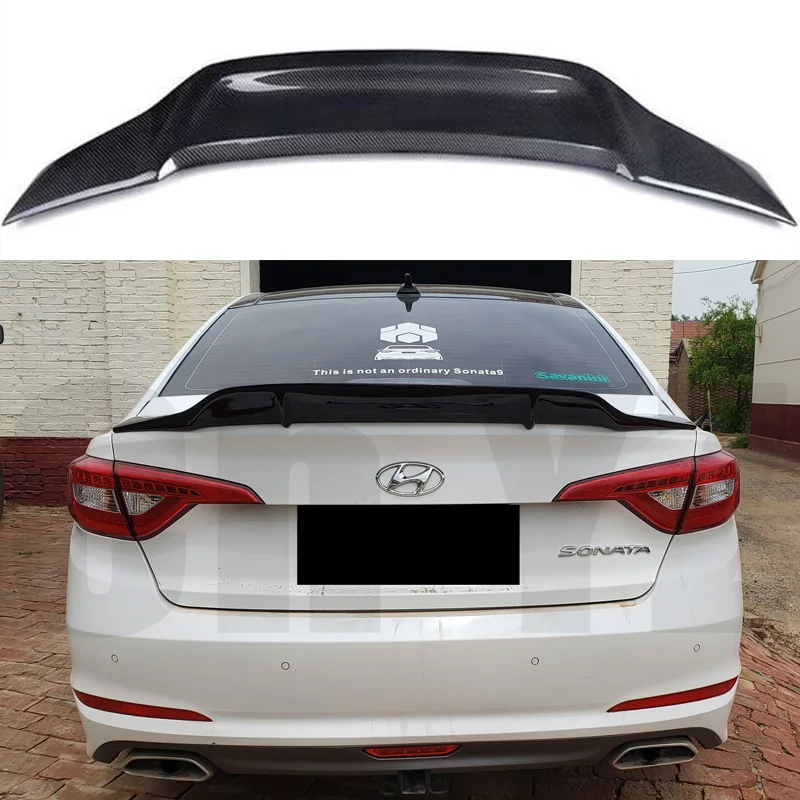 For 2015-2017 Nine Generations Sonata 9 100%Real Carbon Fiberhighquality Rear Spoiler Trunk Lid R Style