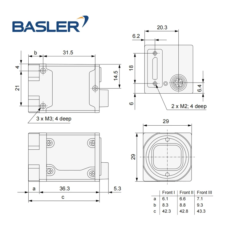 Caméra industrielle pour vision industrielle Caméra Basler d'origine a2A1920-160umPRO/a2A2590-60umPRO ucPRO/a2A2448-75umPRO ucPRO/ucPRO