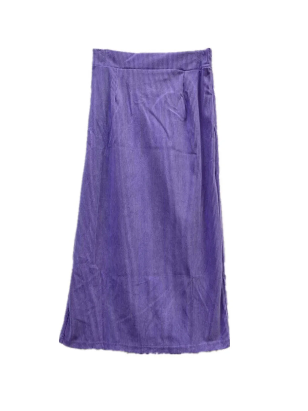 Saia Casual de Veludo Cotelê para Mulheres Outono Inverno, Cintura Alta, Midi, com Fenda, Versátil e Atraente