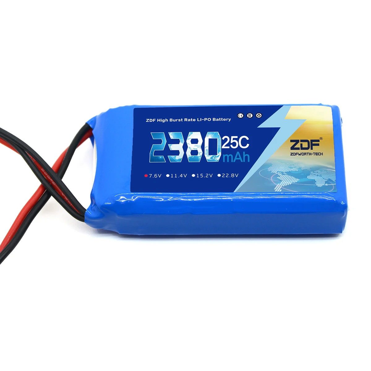 ZDF 2S 3S 4S 6S 7,4 V 7,7 V 11,4 V 15,2 V 22,8 V 1300mAh 2380mah 25C batería LiHv de alta densidad para Drone FPV RC barco avión coches