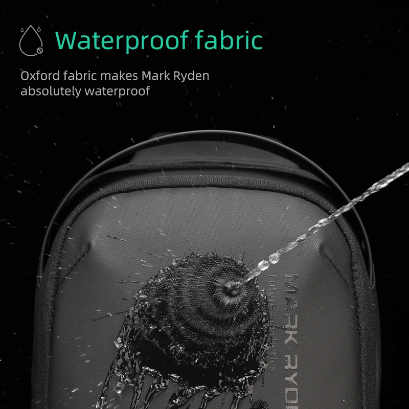 Mark Ryden Umhängetasche für Herren, wasserabweisende Sport-Brusttasche, Diebstahlsichere Umhängetaschen, USB-Lade-Umhängetasche