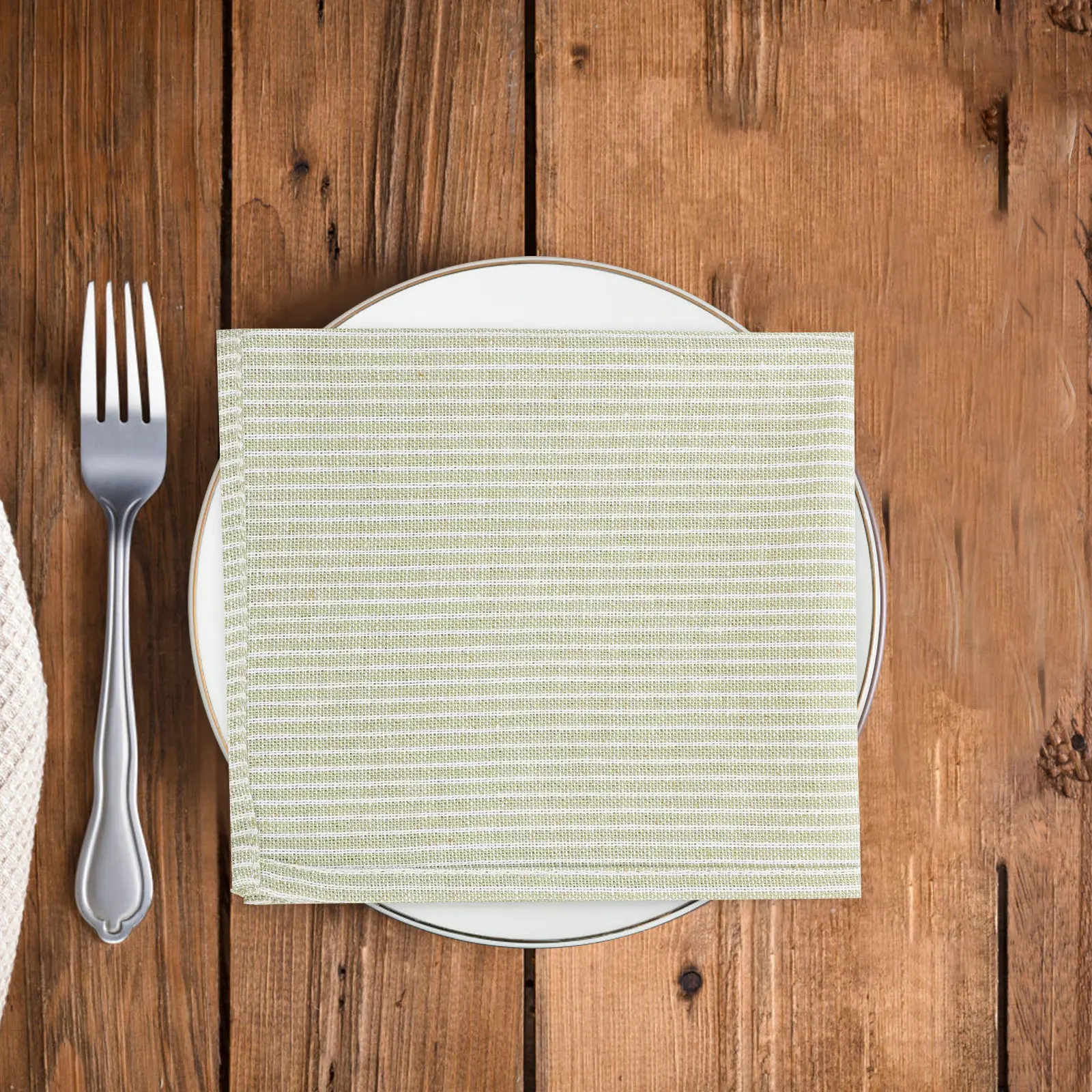 Nordic Style Cotton Linen Striped Placemat Dining Table Decor Heat Insulated Washable Table Protector Non Slip