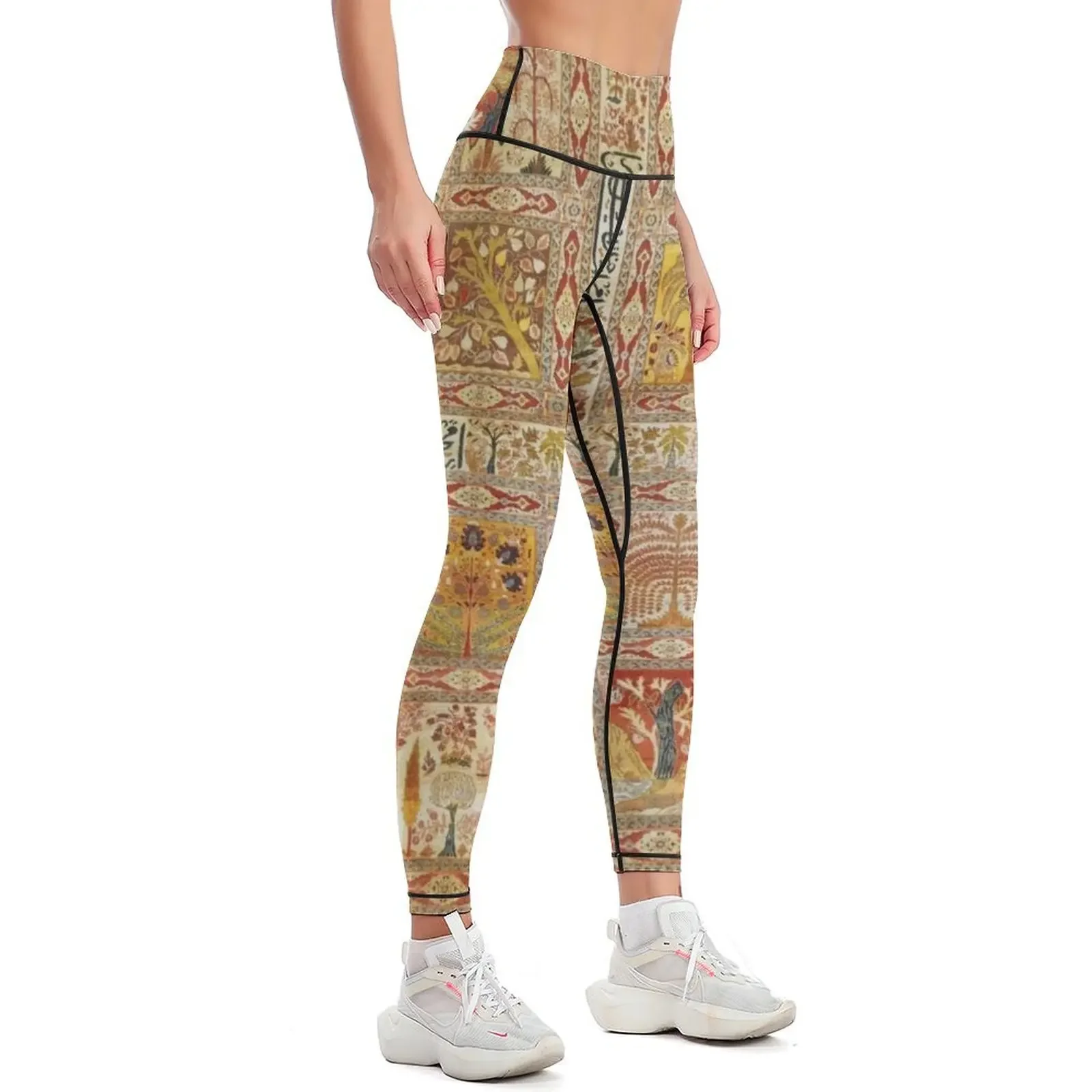 Tabriz Persian Garden Carpet Print Leggings Fitness's gym clothes Leginsy push up Womens Leggings