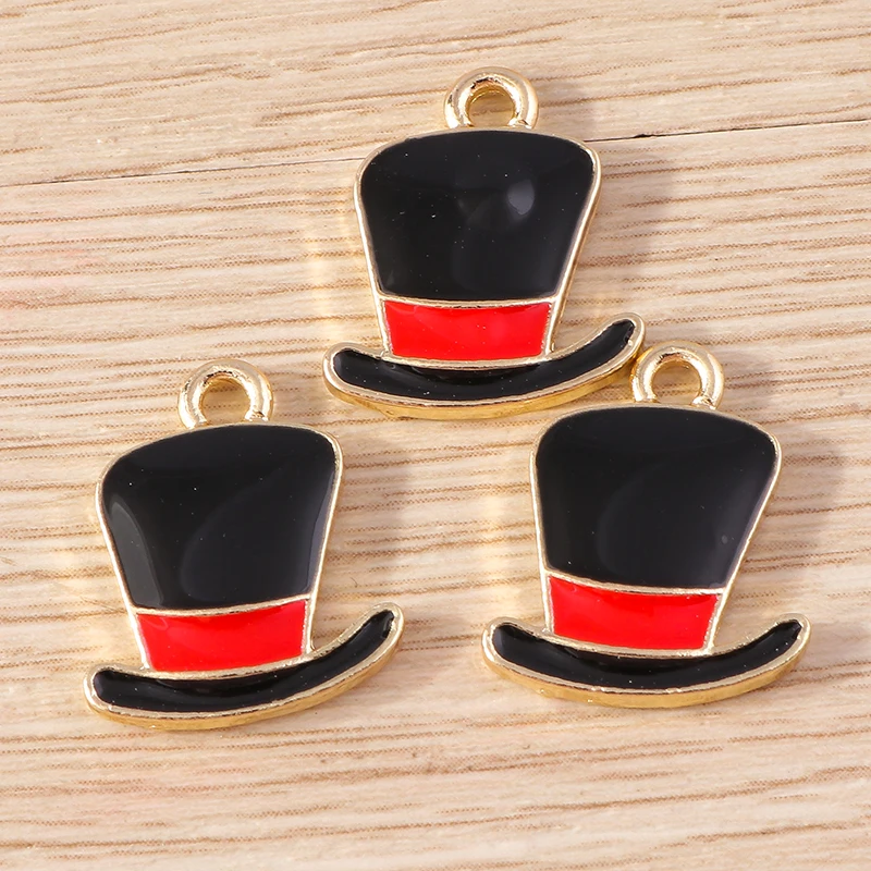 Tusember 10 Stück Emaille-Anhänger mit Gentleman-Hut, Schnurrbart, Bart und Sonnenbrille für die Herstellung von niedlichen Ohrringen, Armbändern und Schmuck – Detail 6