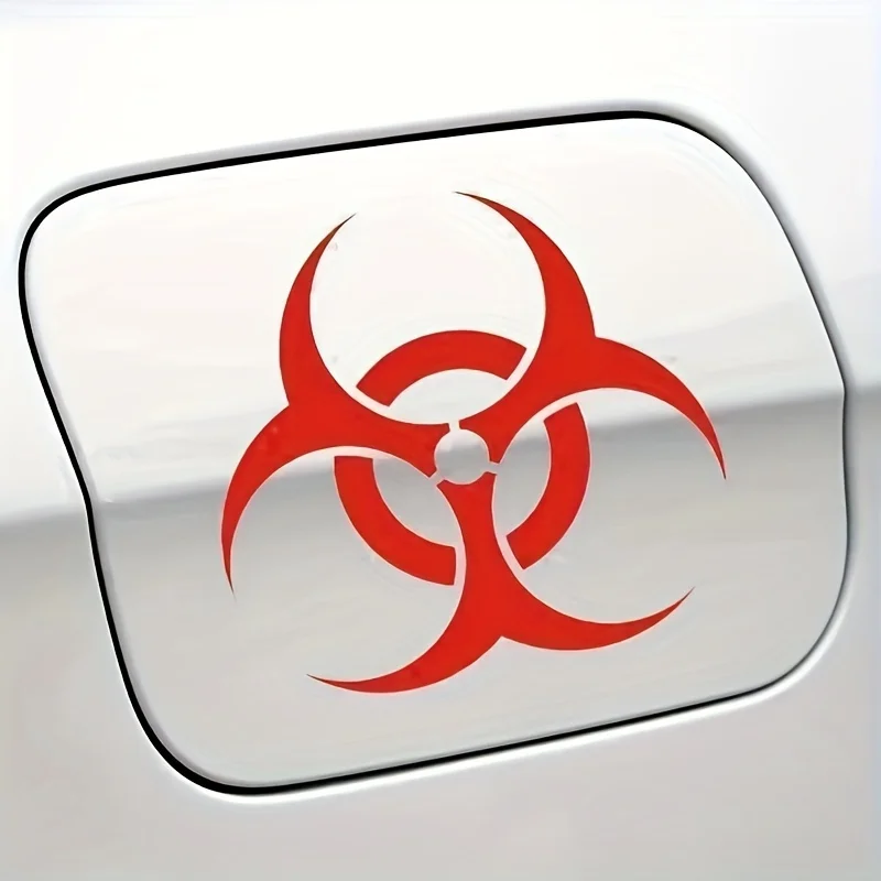 Biohazard Fuel Tank Cap Sticker PVC Self-Adhesive Flower Decal for Glass Metal Car Parts Auto Decoration