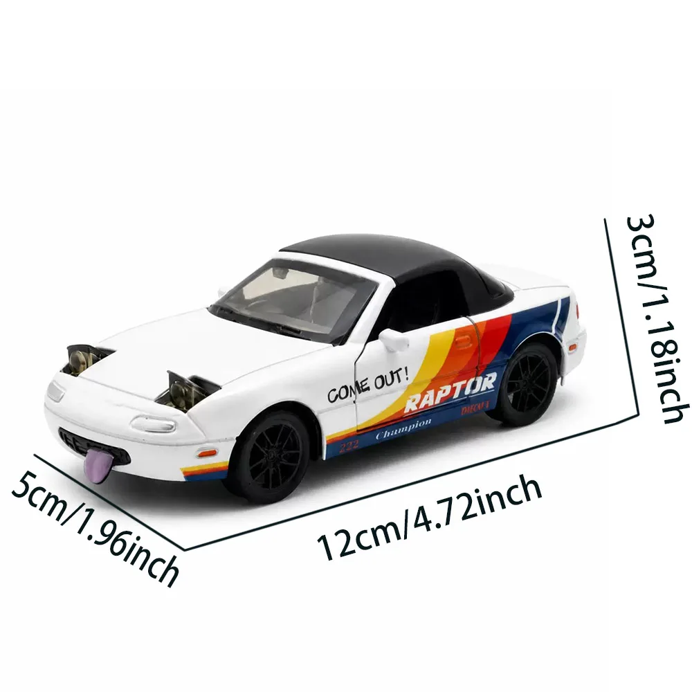 1/36 Alloy Unbreakable Painted Simulation Racing Model with Open Door Convertible Sports Car Boy Pull-Back Toy Gift Decoration