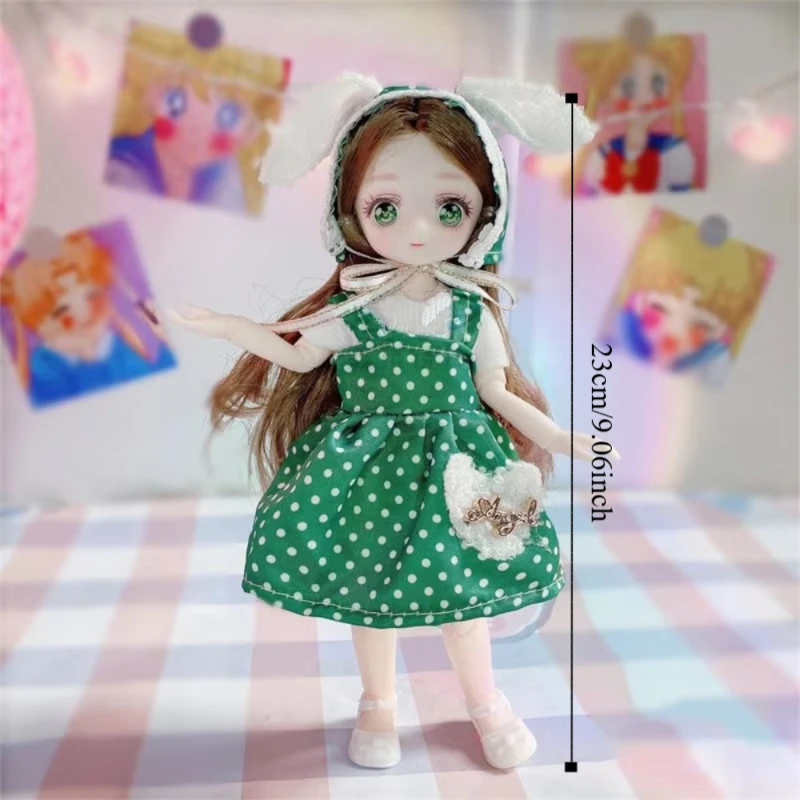 with Clothes BJD Doll with Clothes Dress Up 3D Eyes Simulated Eye Hinge Doll Colorful Simulated Eye Removable Joints Doll