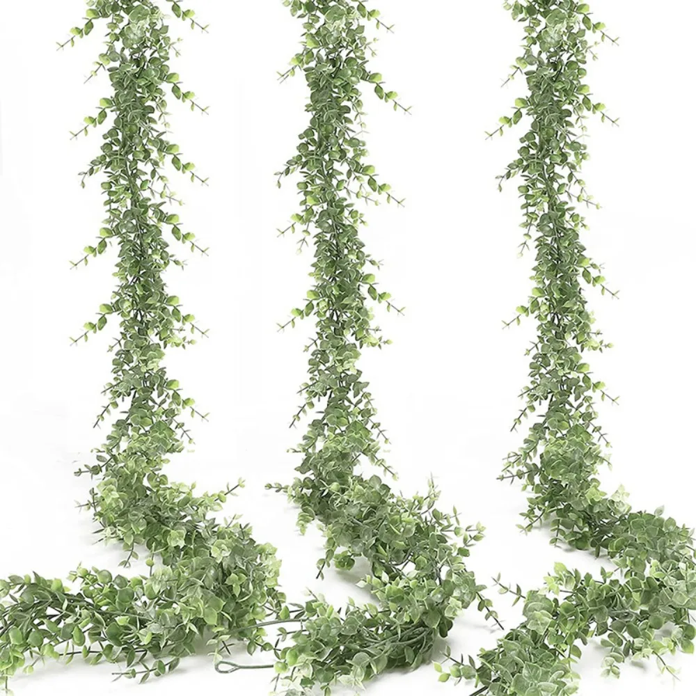 

1PC 1.8M Artificial Green Plants Eucalyptus Wreaths Pointed Leaves Eucalyptus Wall Hanging plants Home Party Decoration-