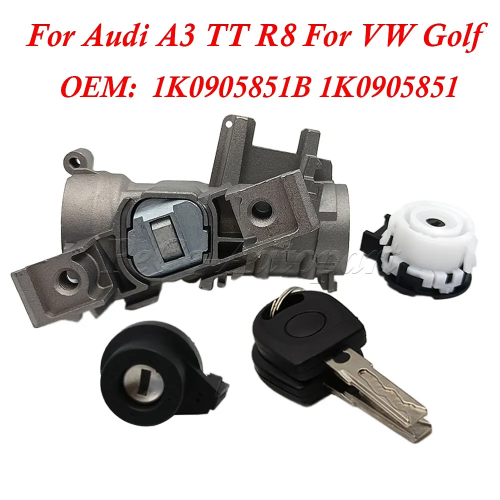 Silver Ignition Starter Switch Steering Lock For Audi A3 TT R8 1K0905851B For VW Golf Jetta EOS Rabbit Tiguan MK5 MK6 For Seat