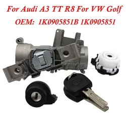 Silver Ignition Starter Switch Steering Lock For Audi A3 TT R8 1K0905851B For VW Golf Jetta EOS Rabbit Tiguan MK5 MK6 For Seat