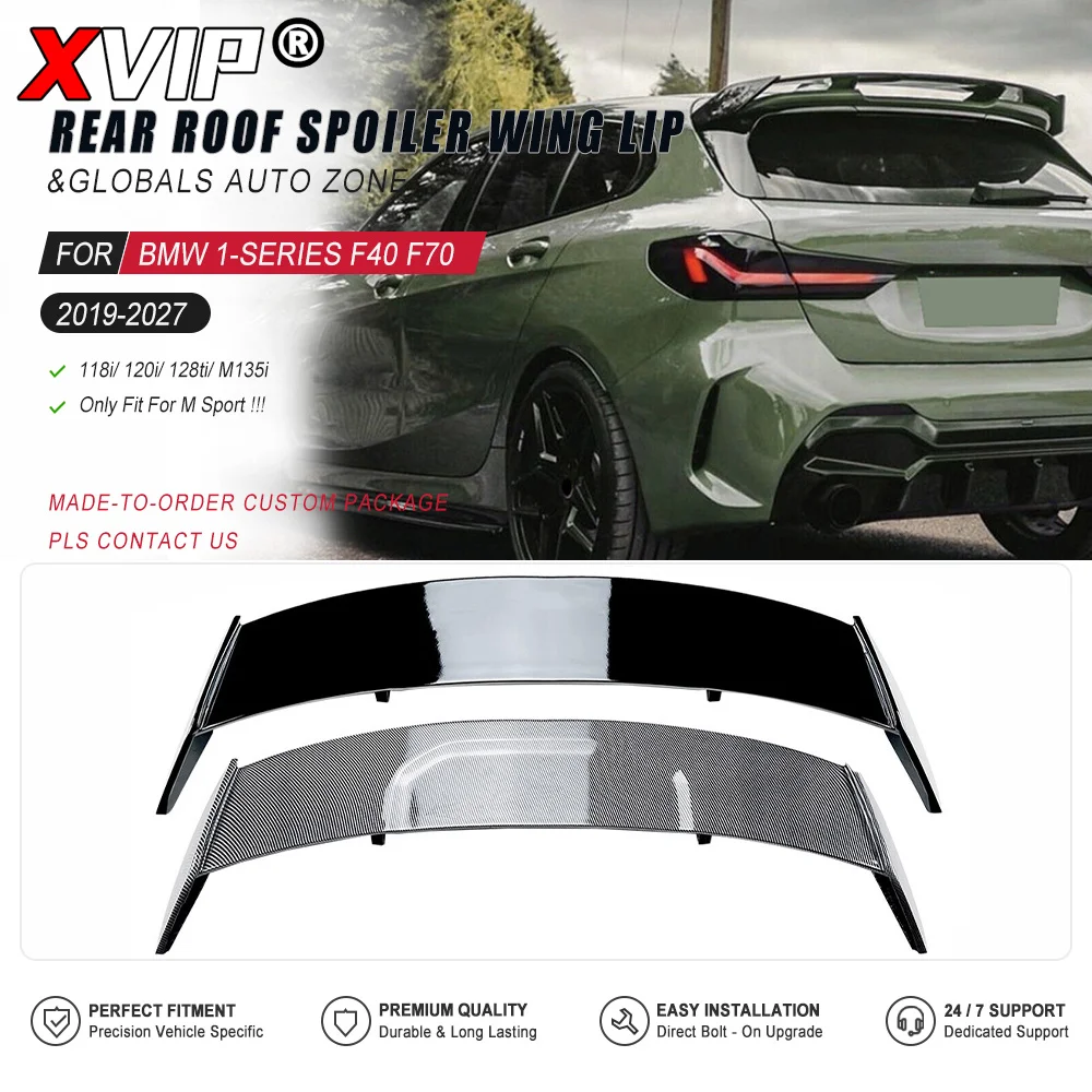 XVIP Gloss Black Rear Roof Spoiler MP Style Window Top Wing For BMW 1 Series F40 F70 Sport Model 2019-2027 118i 120i 128ti M135i