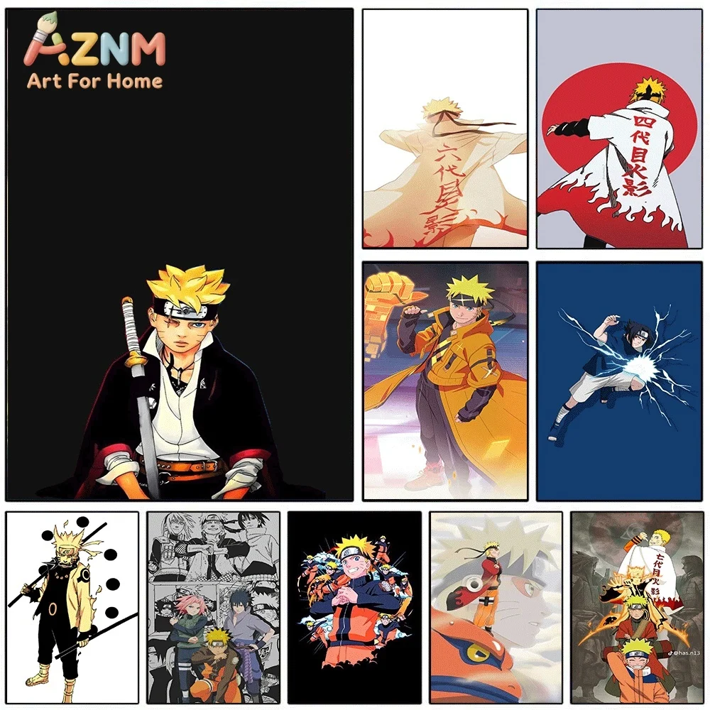 Naruto Uzumaki Hokage Samurai-Stil Manga Anime Leinwand-Wandbild Druck Poster Ungerahmtes Leinwandgemälde Heim Schlafzimmer Wanddekoration