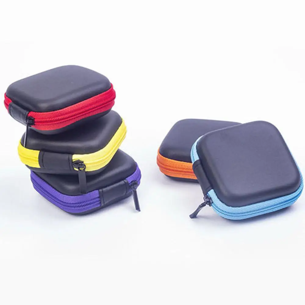 Étui rigide de poche carrée, sac de rangement pour sauna, téléphone, écouteurs, écouteurs, carte TF SD, étui pour casque