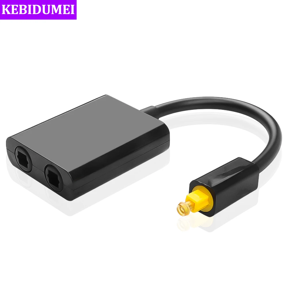 2 Way Optical Splitter Cable SPDIF Digital Toslink Splitter Cable Input 2 Output Optical adapter for Speakers TV PS4 DVD