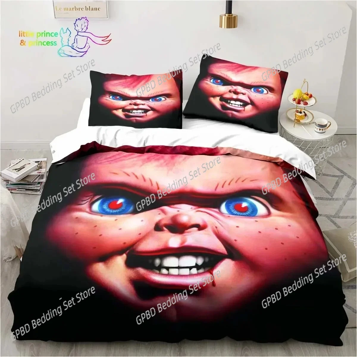 

Horror Movie Chucky Comfortable Duvet Quilt Cover Pillowcase Bedding Set Children Bedroom Decoration Home Textile