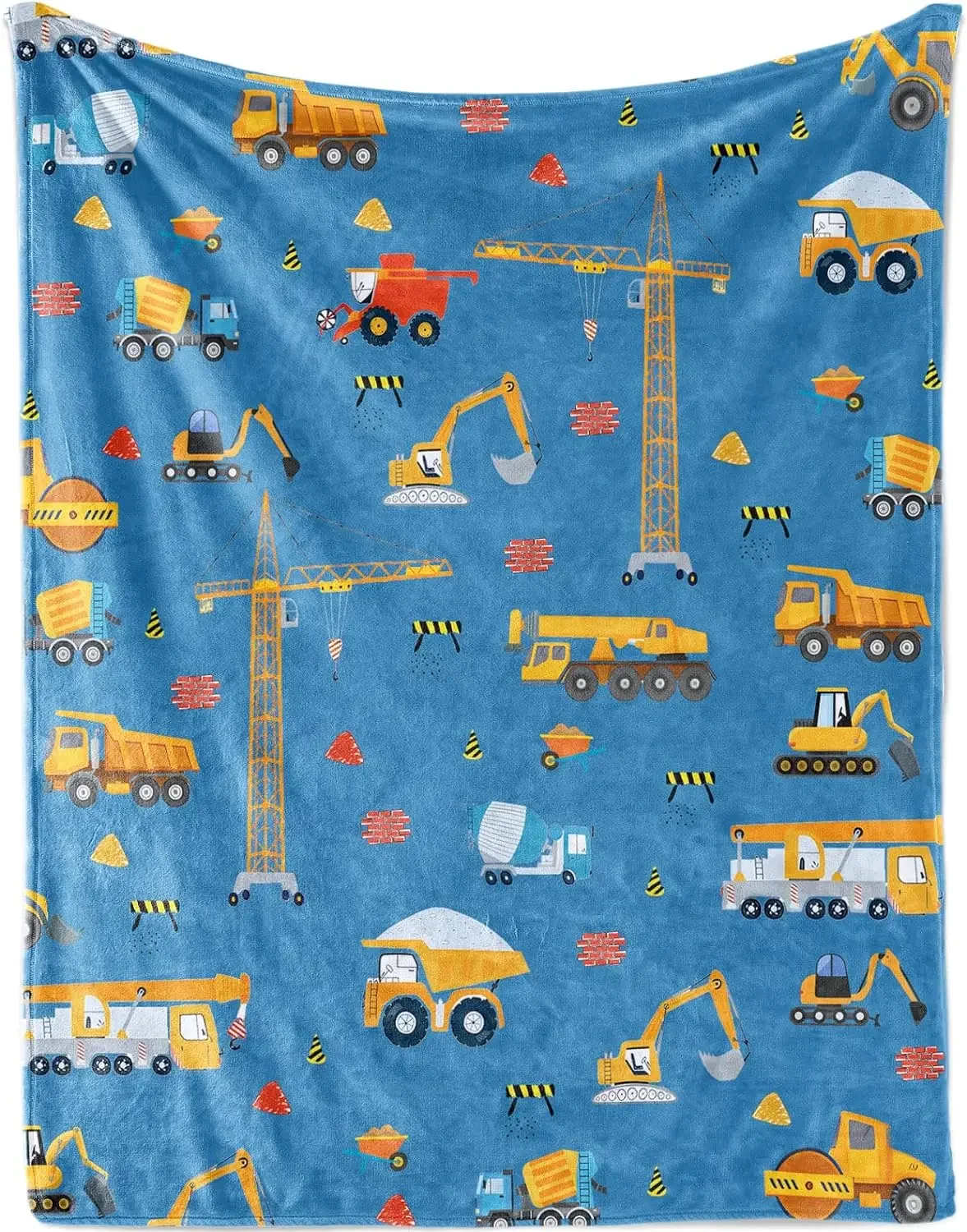 Baby Boy Excavator Truck Flannel Blanket Construction Truck Blanket Children's Blanket  blankets for beds