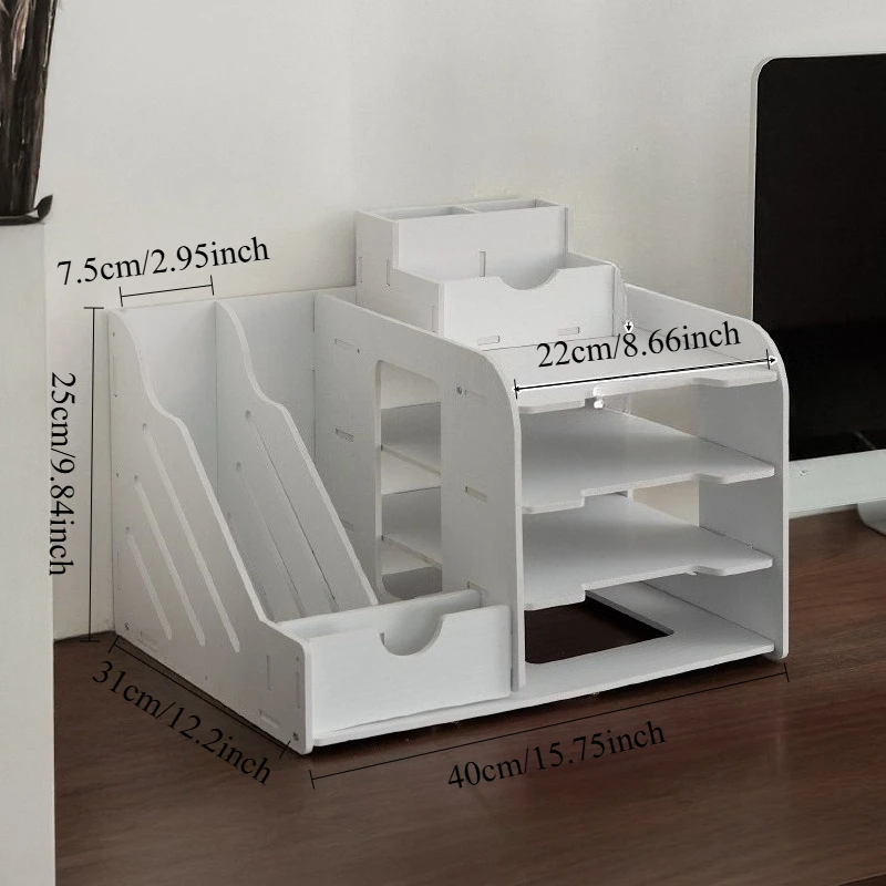 1PC File rack, storage rack, multi-layer folder storage box, desktop organizer, artifact, office supplies storage rack