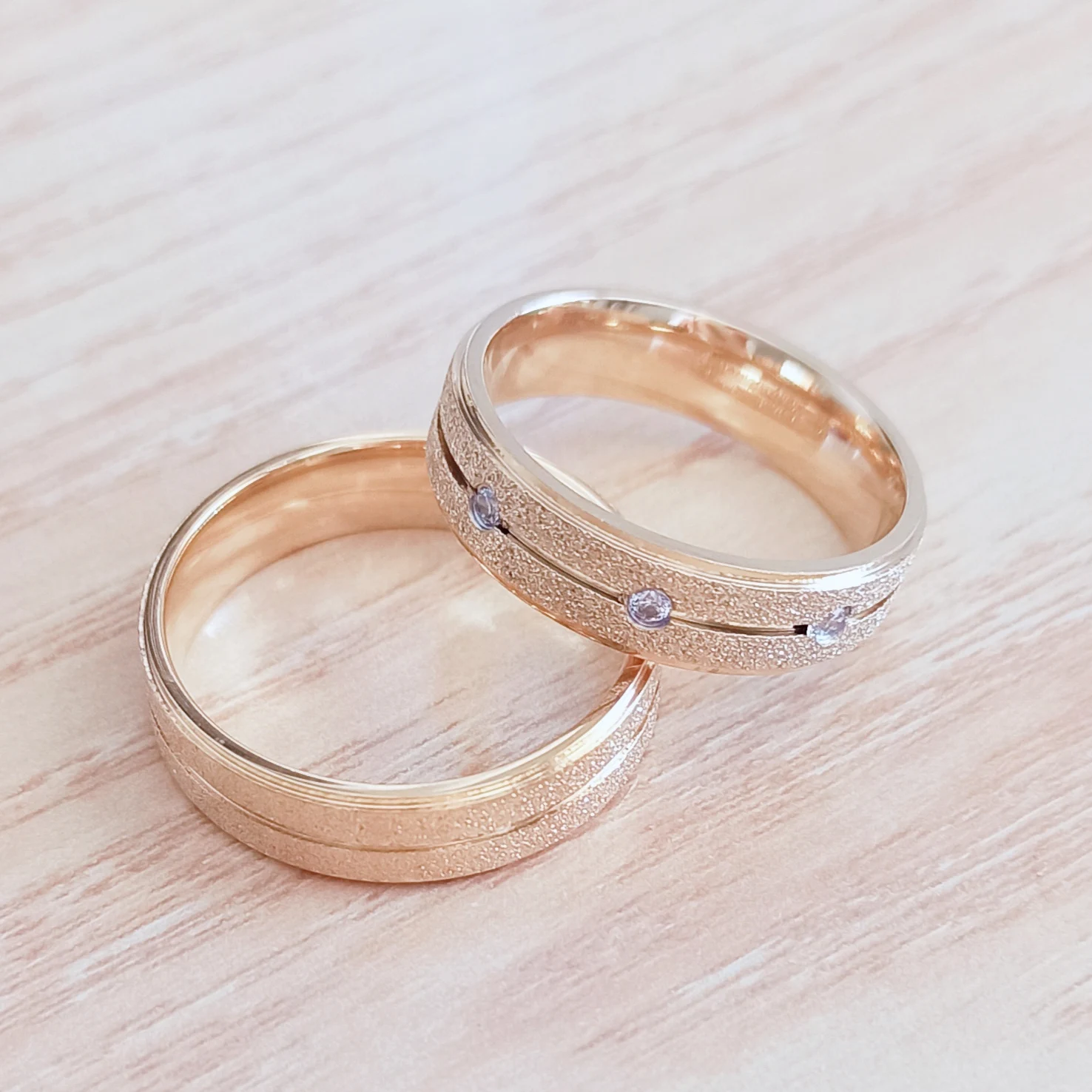 His and Hers Wedding Ring Set for Couples 8mm Men Women Marriage Alliance Dubai Gold Color Emery  Jewelry Big Usa Size 14 15