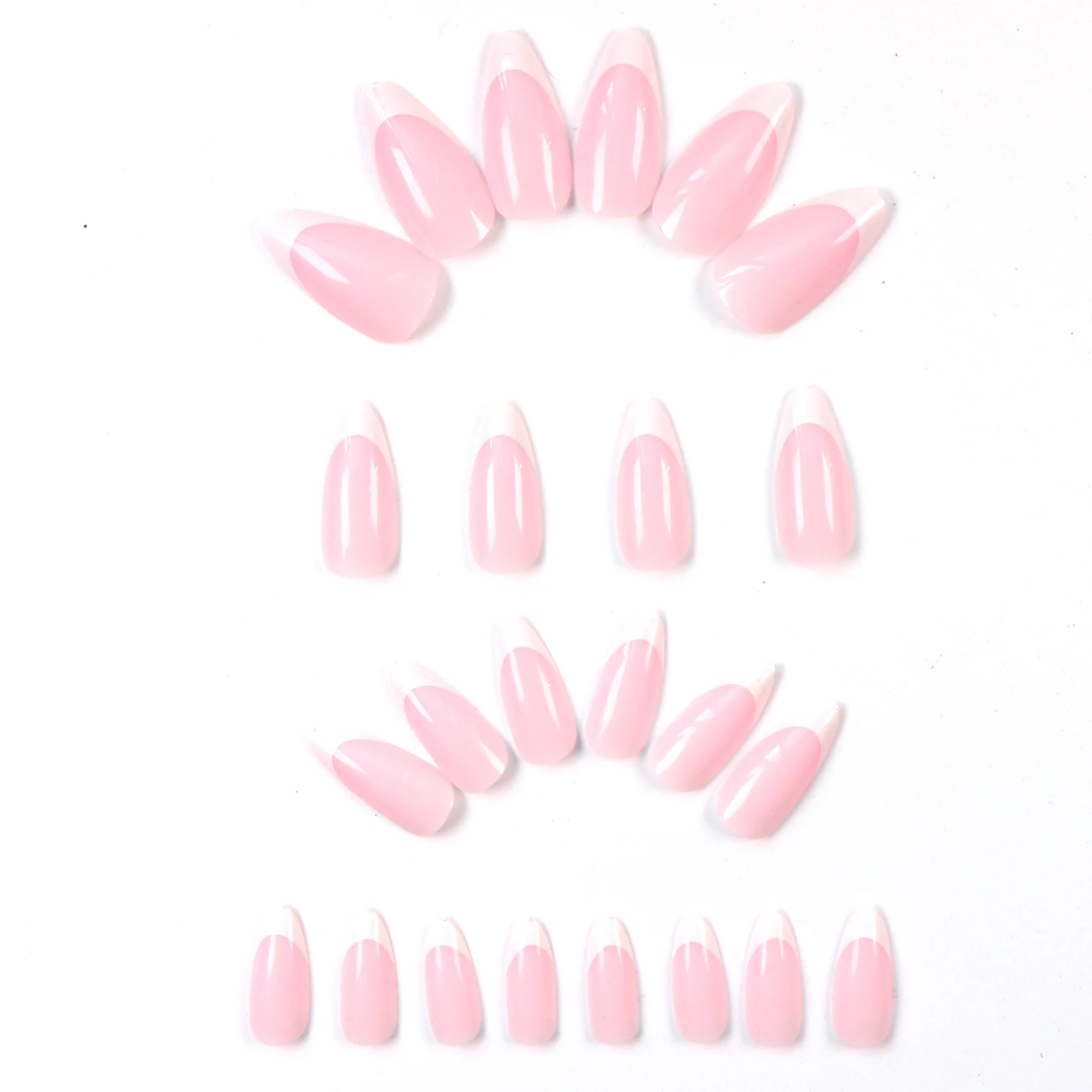 Transform Your Nails 24 Pieces Long Almond Nails Simple White French Full Covered Fake Nails For Ladies And Girls