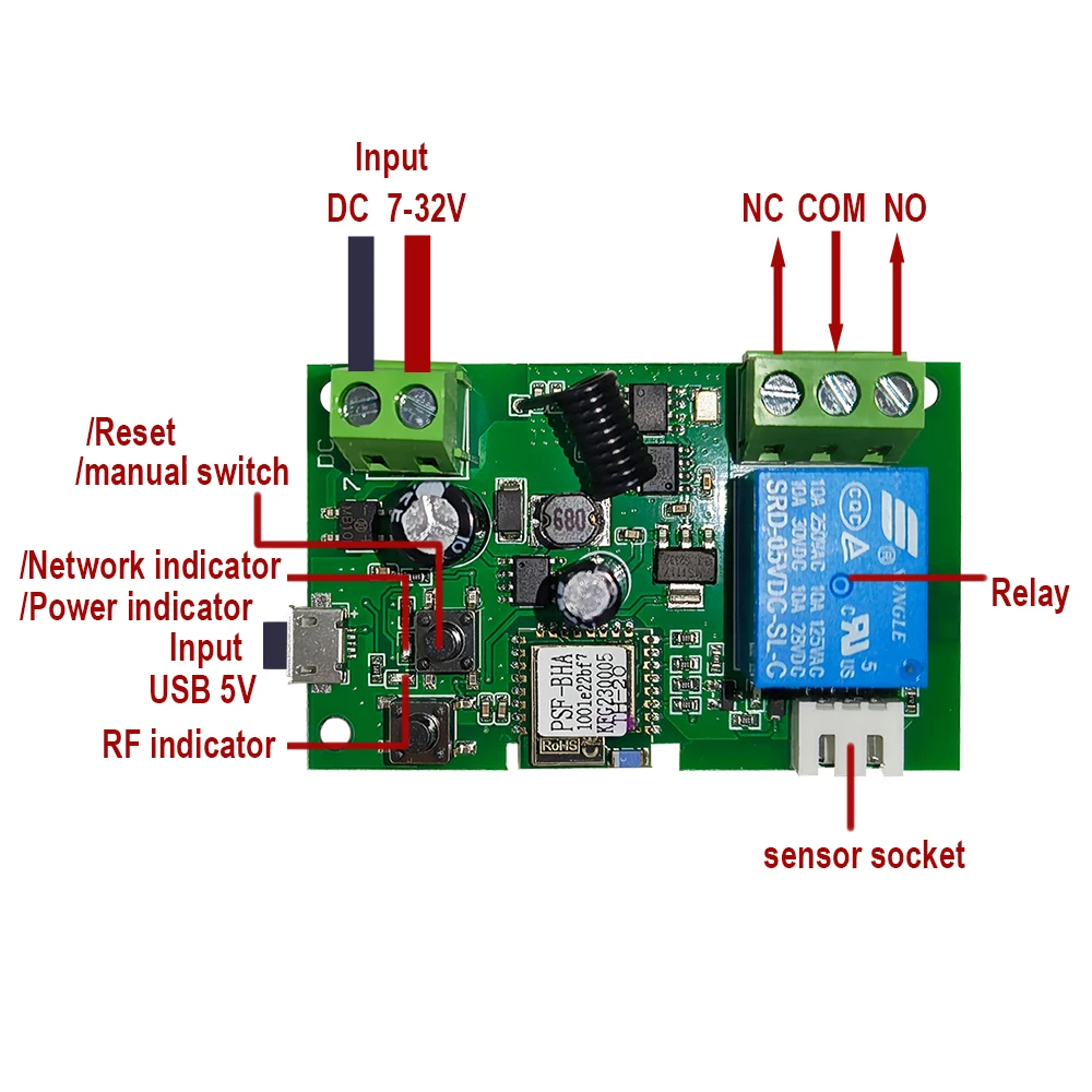 Imagem -05 - Ewelink-relé Wifi Inteligente com Sensor de Temperatura e Umidade Interruptor Passivo de Contato Seco Compatível com Alexa e Alice Rf433 Canal