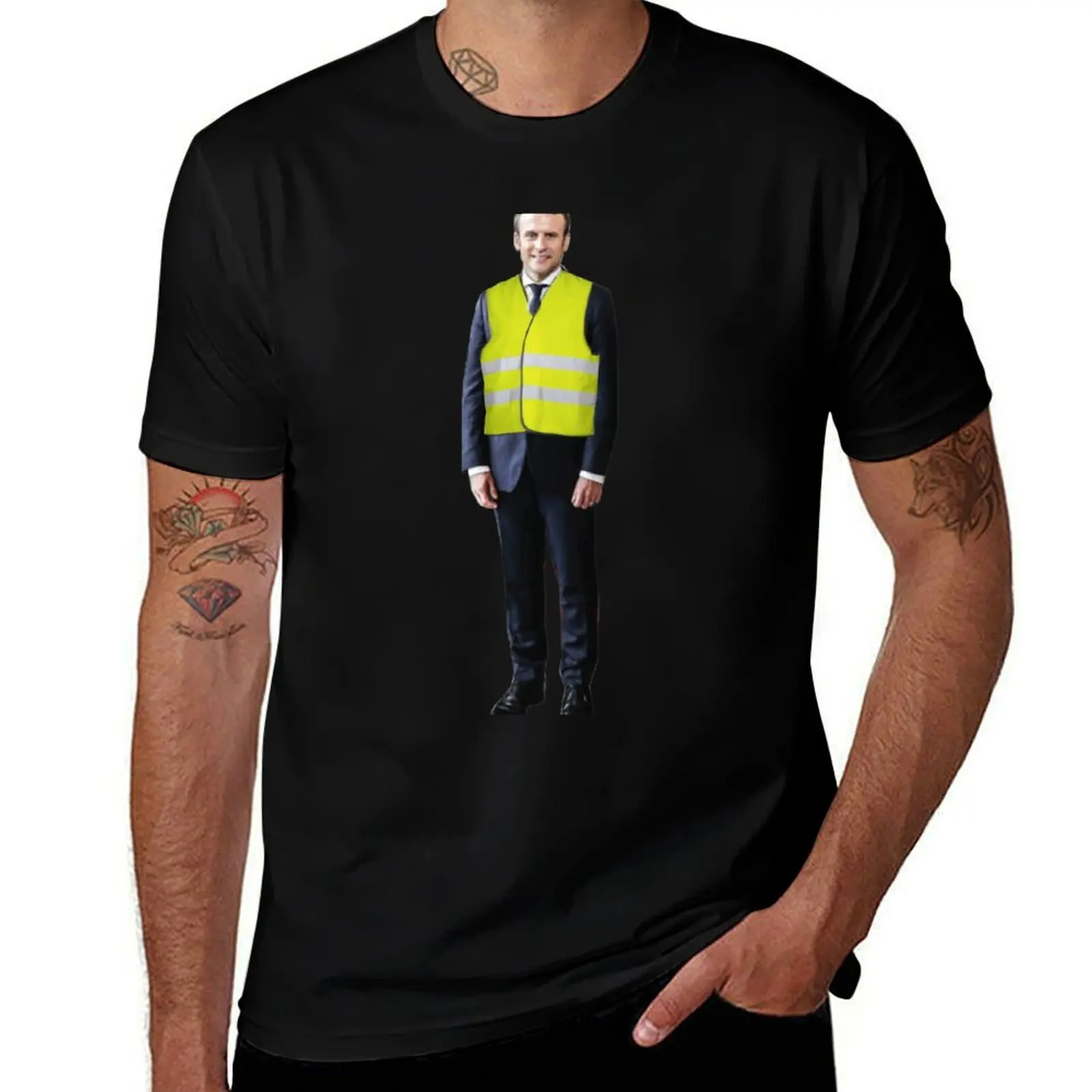 

Macron - Yellow Vests T-Shirt man t shirt summer man t shirt cotton high quality T-Shirt