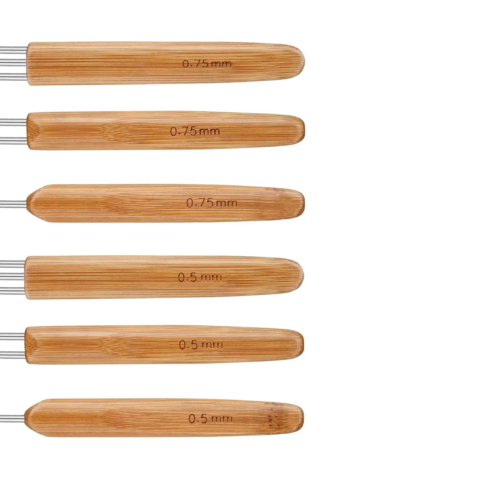 8Pcs Crochet Hook for Hair, Crochet Needle, Includes 6Pcs Needle (0.5mm+0.75mm), 2Pcs Locking Tool for Braid Craft