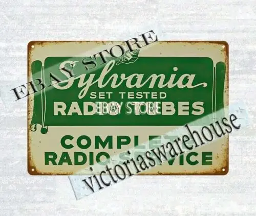 SYLVANIA RADIO tubes service metal tin sign plaque inspirational wall art