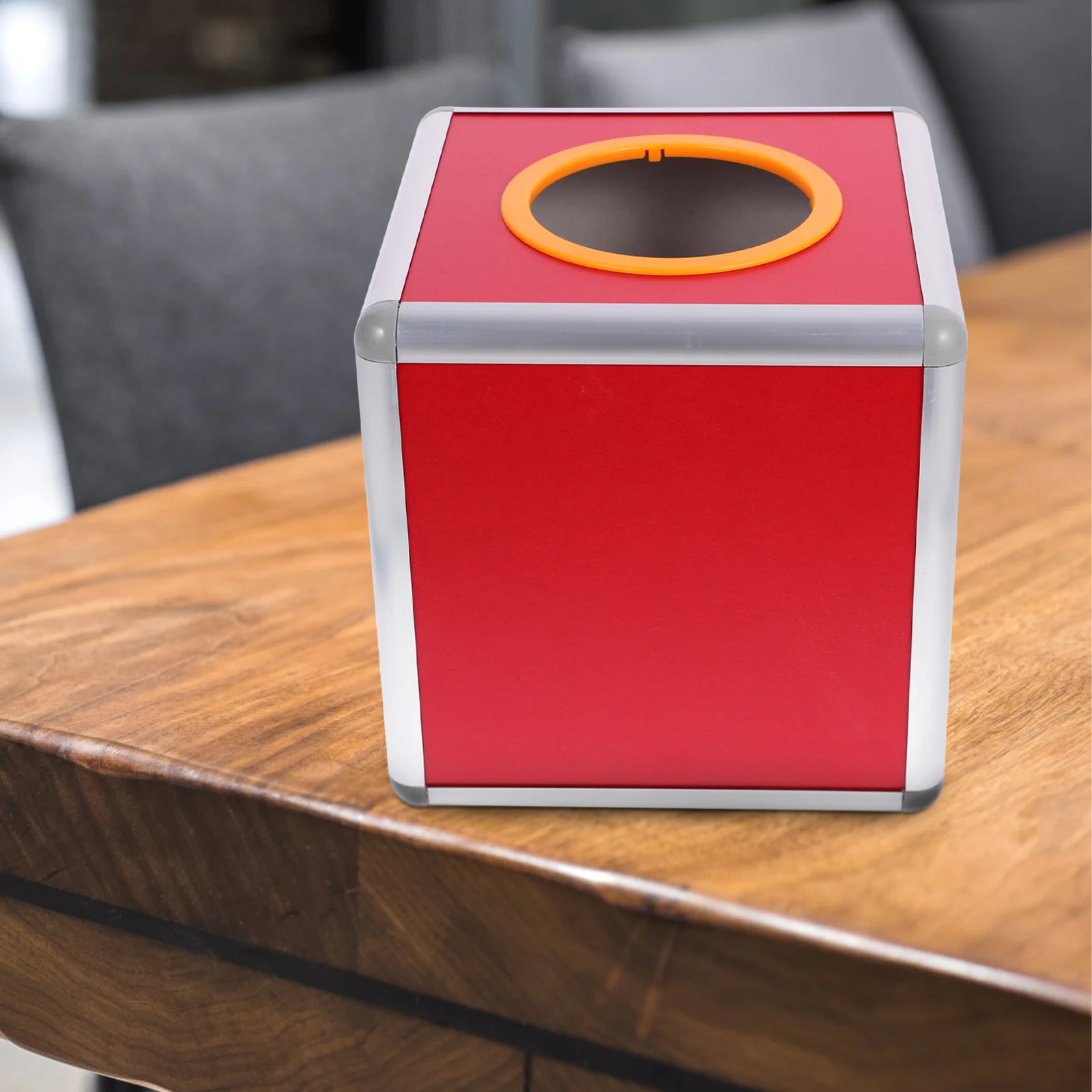 

Aluminum Alloy Lottery Box Transparent 20cm Raffle Drum Donation Box Ticket Holder Ball Container Game Party Promotional