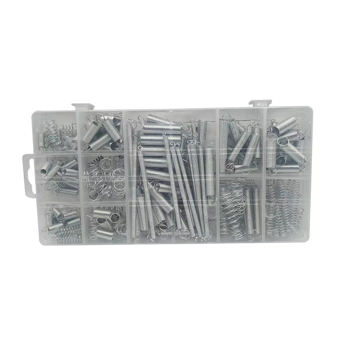 200PCS spring      Pull the spring and press the spring      Stretch spring set with hook      DIY hardware kit